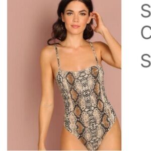 Snake Skin Print Cami Bodysuit